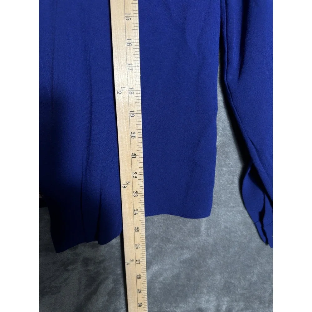 BCBGMAXAZRIA Womens Blouse XS Multicolor Colorblock Asymmetrical Zip Long Sleeve